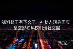 猛料终于有下文了！神秘人现身回应，星空影视热议引爆社交圈