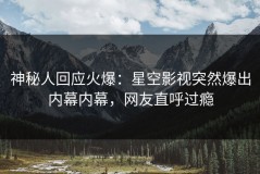 神秘人回应火爆：星空影视突然爆出内幕内幕，网友直呼过瘾