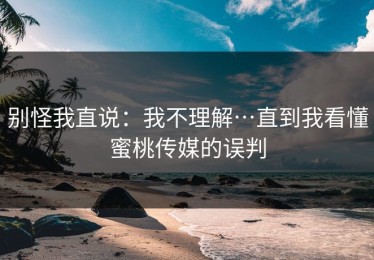 别怪我直说：我不理解…直到我看懂蜜桃传媒的误判