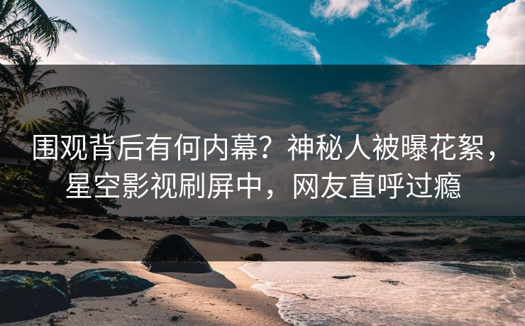 围观背后有何内幕？神秘人被曝花絮，星空影视刷屏中，网友直呼过瘾