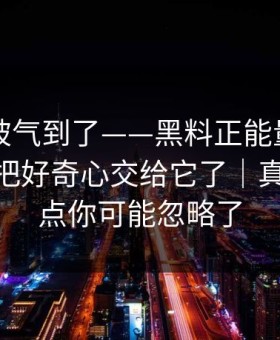 我真的被气到了——黑料正能量往期——别再把好奇心交给它了｜真正的重点你可能忽略了