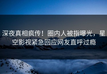 深夜真相疯传！圈内人被指曝光，星空影视紧急回应网友直呼过瘾