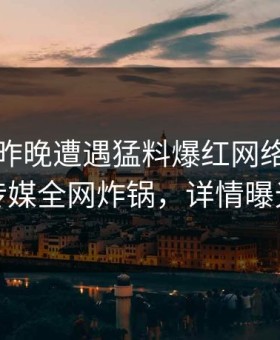 明星在昨晚遭遇猛料爆红网络，蜜桃传媒全网炸锅，详情曝光