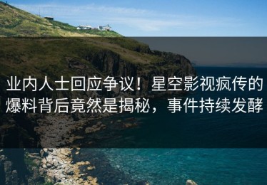 业内人士回应争议！星空影视疯传的爆料背后竟然是揭秘，事件持续发酵